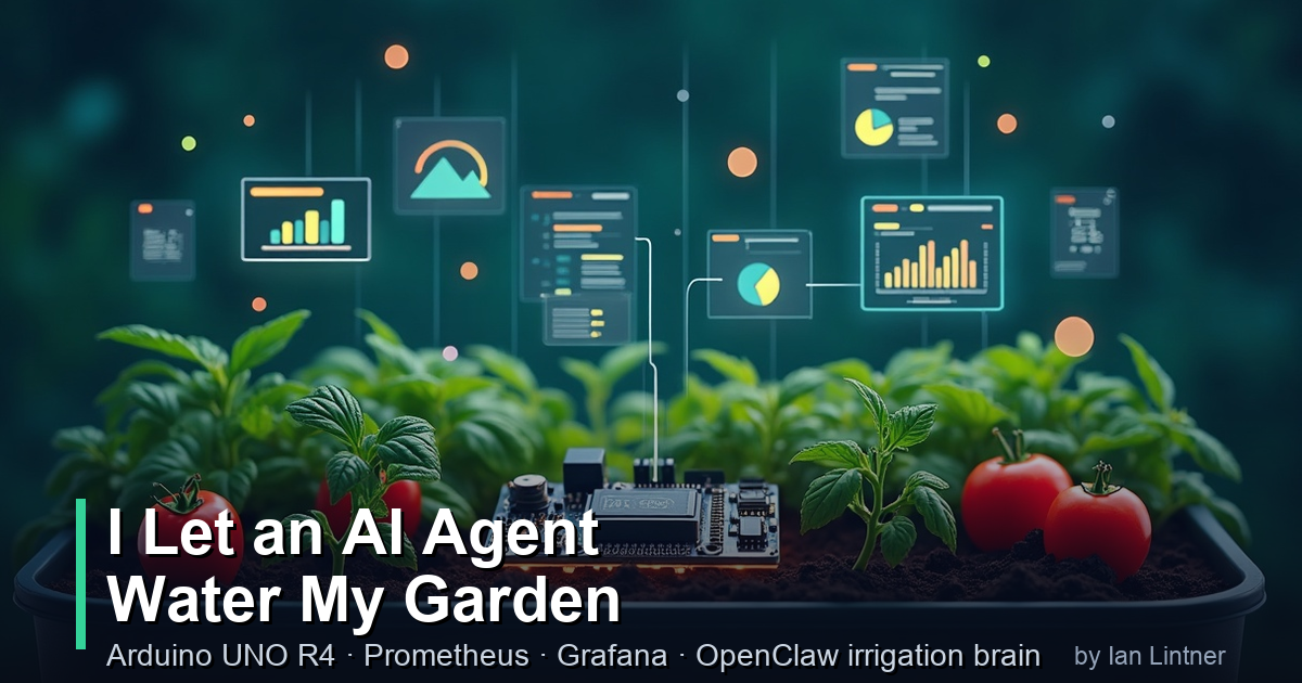 Arduino garden sensor node with LED matrix and soil probes connected to Prometheus and Grafana on AKS